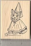 Yorkshire Terrier Dog Princess Rubber Stamp - Wood Mounted
