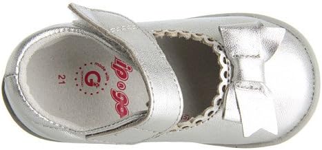 New Pediped Grip n Go Betty Silver Leather Mary Jane with Bow Toddler Girls Shoes
