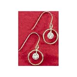 14KT Circle with 5MM Cubic Zirconia Drop 14K GOLD