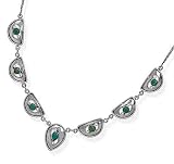 Sterling Silver 16 Inch Shield Design Turquoise Necklace