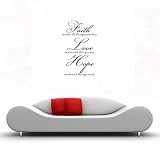 FAITH MAKES ALL THINGS POSSIBLE, LOVE MAKES ALL THINGS EASY, HOPE MAKES ALL THINGS WORK Vinyl wall quotes religious sayings scriptures home art decor decal