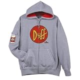 Simpsons Duff Beer Mens Zip Front Hooded Sweatshirt
