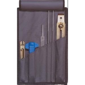 GROBET SWISS MADE CHAIN SAW SHARPENING KIT FOR 3/16\” CHAIN SAW FILES IN A POUCH