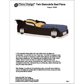 Children's Batman Bat Mobile Bed Project Plans -Design #1BTMB