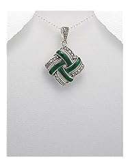 Marcasite Pendant Necklace In 92.5 Sterling Silver