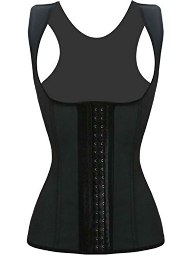 iSZEYU Womens Latex Workout Waist Trainer Vest Corset Training Body Shaper XS-8X