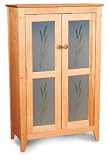 Cattails Frosted Tempered Double Glass Door Cabinet