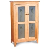 Cattails Frosted Tempered Double Glass Door Cabinet