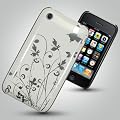 [A4E] Apple iPhone 3 3G 3GS H�lle Schutzh�lle Hartschale, Design mit Blume und Schmetterling in weiss wei�, butterfly and flowers