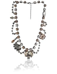 Ekatrina "Ladysh" Antique Silver-Plated Peach and Clear Glass Necklace
