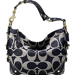 Coach Signature Carly Sac Bag Tote 12578 Denim