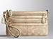 Coach Signature Large Lurex Bonnie Wristlet Handbag Bag 42789 Dark Natural Gold