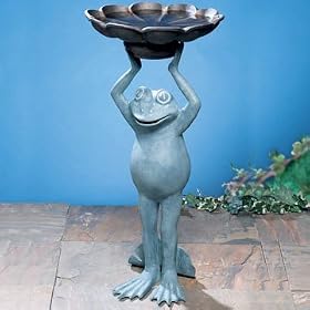 Happy Frog Birdbath by 