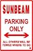 SUNBEAM PARKING ONLY classic car street sign