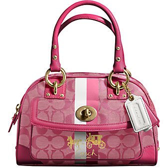 Pink Coach Heritage Small Domed Satchel Sale 31% Off