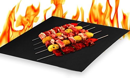 (Set of 3) Heavy Duty Non Stick BBQ Grills Baking Cooking Mats (16" X 13") Fiberglass Reusable Grilling Mats Work on Gas Charcoal Ovens Electric Grill Durable Heat Resistant Easy Clean Dishwasher Safe