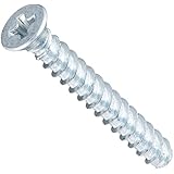 Steel Thread Rolling Screw for Plastic, Zinc Plated, 82 Degree Flat Head, Phillips Drive, #3-24 Thread Size, 3/4" Length (Pack of 50)