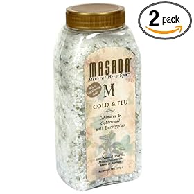 Masada Mineral Herb Spa 100% Natural Dead Sea Mineral Salts with Herbs & Aromas, Cold & Flu, 2 lbs (907 g) (Pack of 2)