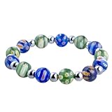 41DBFjiHx L. SL160  Handmade Blue Green Millefiori Murano Glass Bracelet