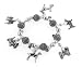 Jewelry : Silver Tone Puppy Paw Print Dog Bead Stretch Bracelet