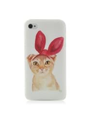 Wireless: Miss Kitty wear the Red Bow Headband - Plastic Hard Case Cover - iPhone 4 4s - Pupura