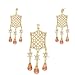 Champagne Briolette CZ Artificial Diamond Pendant Earrings Set