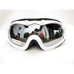 Alpland Skibrille Snowboardbrille Weiss - SILVER LENS!