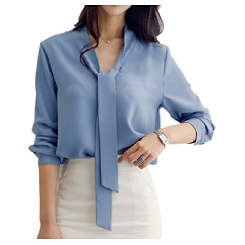 ナナコレクション Nana_Collection 夏 ボウタイ スカーフカラー シフォンブラウス OL 通勤 エレガント