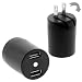 GTMax 2-Port Travel AC Charger Power Adapter - Round Black for iPhone, iPod, MP3 MP4 Players, Digital Cameras, Smartphone, Cell Phones, Kindle