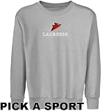 Iowa State Cyclones Youth Ash Custom Sport Logo Applique Crew Neck Fleece Sweatshirt (Large)