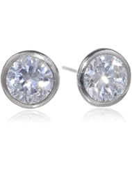 Sterling Silver Cubic-Zirconia Martini Set Stud Earrings