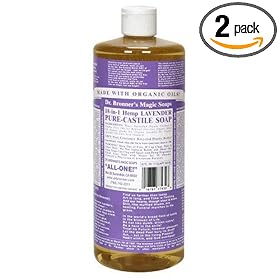 Dr. Bronner's Magic Soaps Pure-Castile Soap, 18-in-1 Hemp Lavender, 32-Ounce Bottles (Pack of 2)