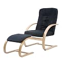Sella Bentwood Chair with Ottoman - Black