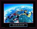 Success-Skydivers, Framed Art Print