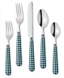 Flatware-Gingham,Green Color, 20 pcs Set