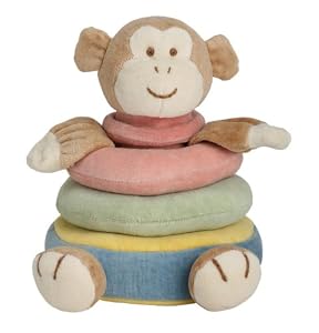 Miyim Simply Organic 3 Ring Monkey Stacker Plush Toy, 0-3 Months