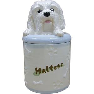 Maltese Collectible Dog Puppy Cookie Jar Container Statue Figurine Art by