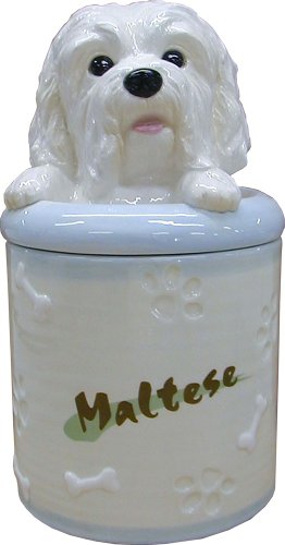 Maltese Collectible Dog Puppy Cookie Jar Container Statue Figurine Art
