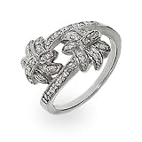 Sterling Silver Diamond CZ Palm Tree Ring