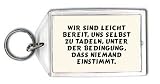 Wir sind leicht bereit, uns selbst zu tadeln, unter der Bedingung, dass niemand einstimmt. Schlüsselhalter