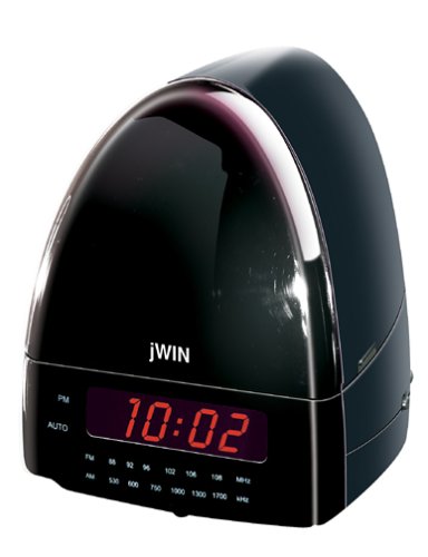 jWIN JL-507 AM/FM Alarm Clock Radio with Table Lamp