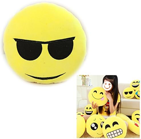 35cm Stuffed Plush Toys Round Yellow Qq Emoji Emotion Pillow,pillow,emotion Toys and Dolls,home Decorations,camping Equipment,hiking Equipment (Pattern Seven)
