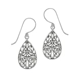 Sterling Silver Celtic Cross Teardrop Earrings