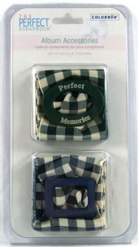 The Perfect Scrapbook Album Accessories "Perfect Memories" 64" Scrapbook Ribbon & 2 Buckles Color: Spinach & Blueberries by Colorbok