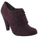 Womens Suede Ruffled Round Toe Ankle Shoe Boots