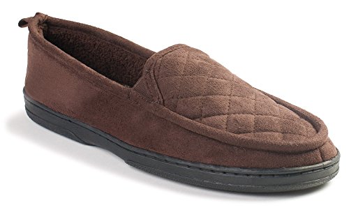 J. Fiallo Mens Quilted Suede, Soft Terry Cotton Lining, Closed Back Moc Slippers In Classy Colors