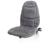 Wagan IN9438-2 Velour 12V Heated Seat Cushion with Lumbar Support Gray