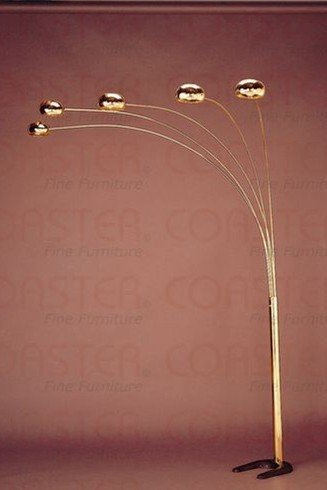 5 Head Overhead Sofa Floor Lamp in Brass Finish