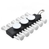 (Price/10 sets)GOGO™ Golf Tee Black Holder with White Ball Marker and White Wooden Tees