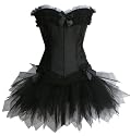 V A869 schwarz: exclusive Corsage mit String und Tutu-Rock aus Tüll